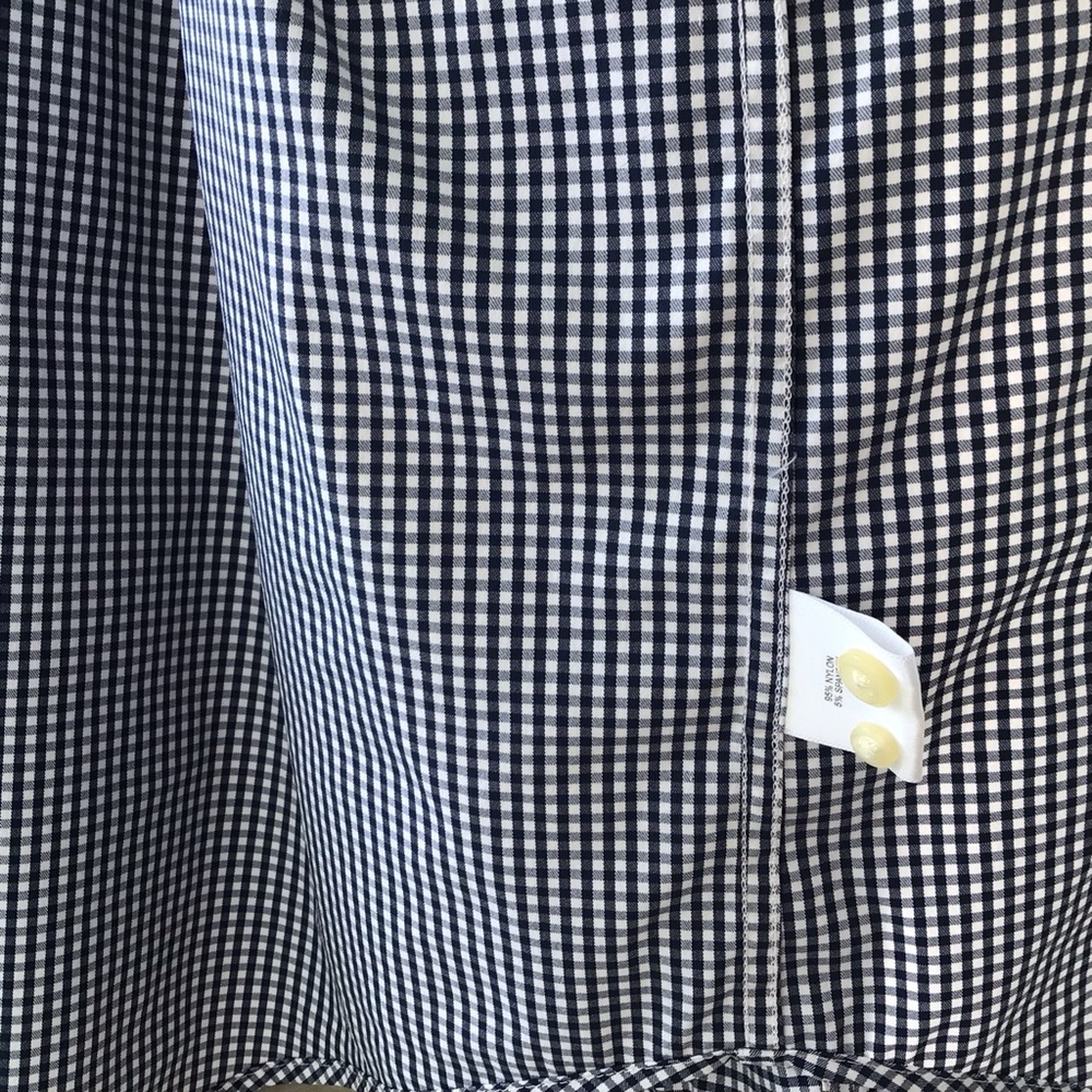Peter Millar Long Sleeved Button Down Shirt Black White Checkered Spandex Blend - Picture 9 of 10